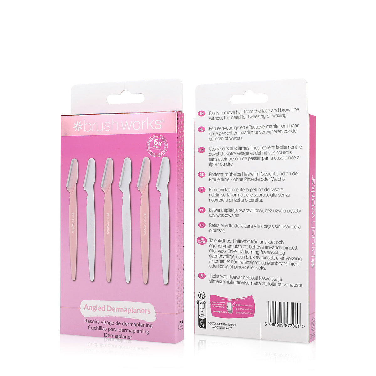 Brushworks Angled Dermaplaners (Pack of 6)