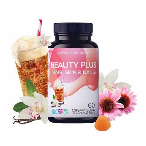 Livs Beauty Plus (Hair Skin & Nails) Cream Soda 60 Gummies