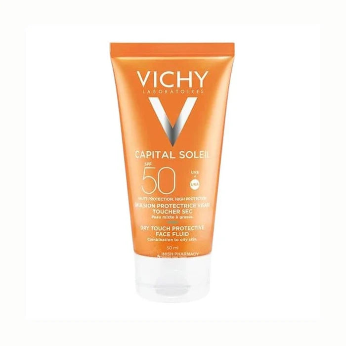 سائل فيشي كابيتال سولاي للوجه بلمسة جافة ومفعول مطفئ للمعان، بعامل حماية SPF 50+، سعة 50 مل