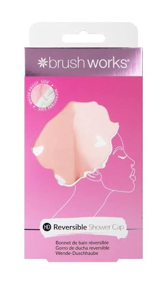 Brushworks Reversible Shower Cap Heart Pattern