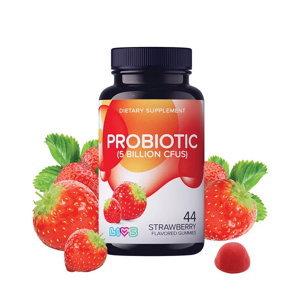 Livs Probiotic Strawberry Flavor 44 Gummies .