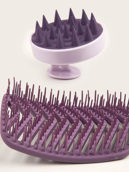 Hollow hair comb and shampoo massage brush